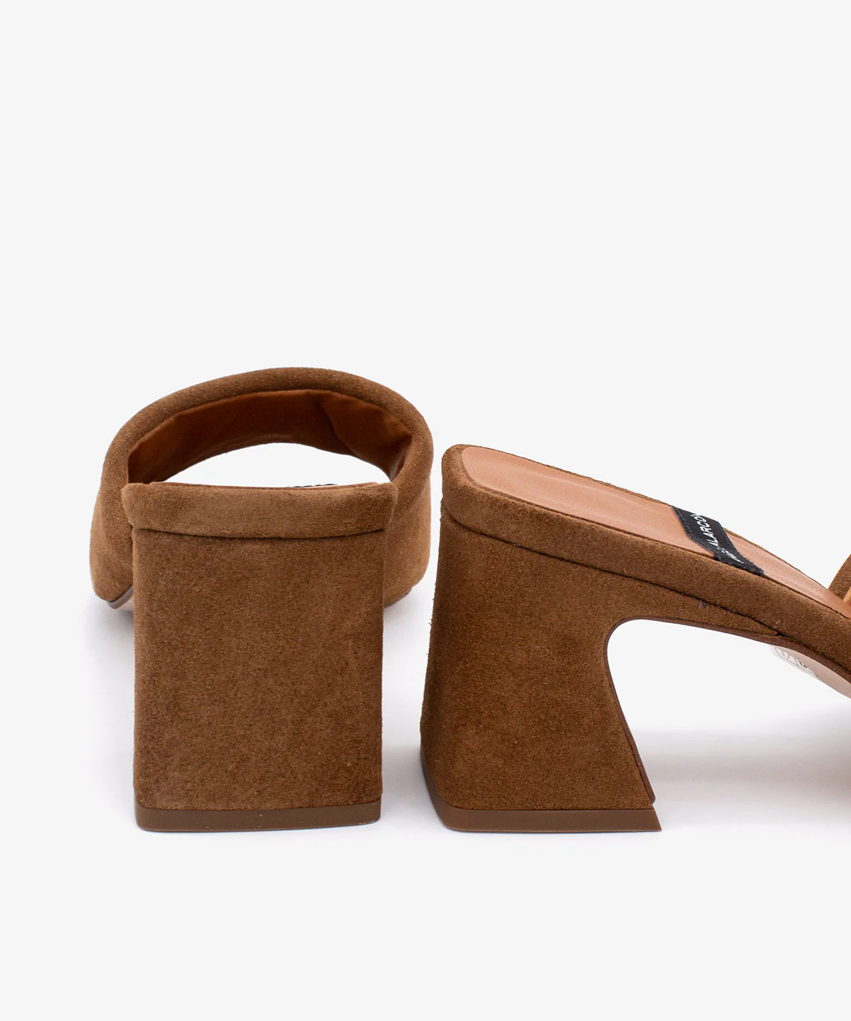 STREEP - Mule con tacón de diseño ancho de serraje - Image 5