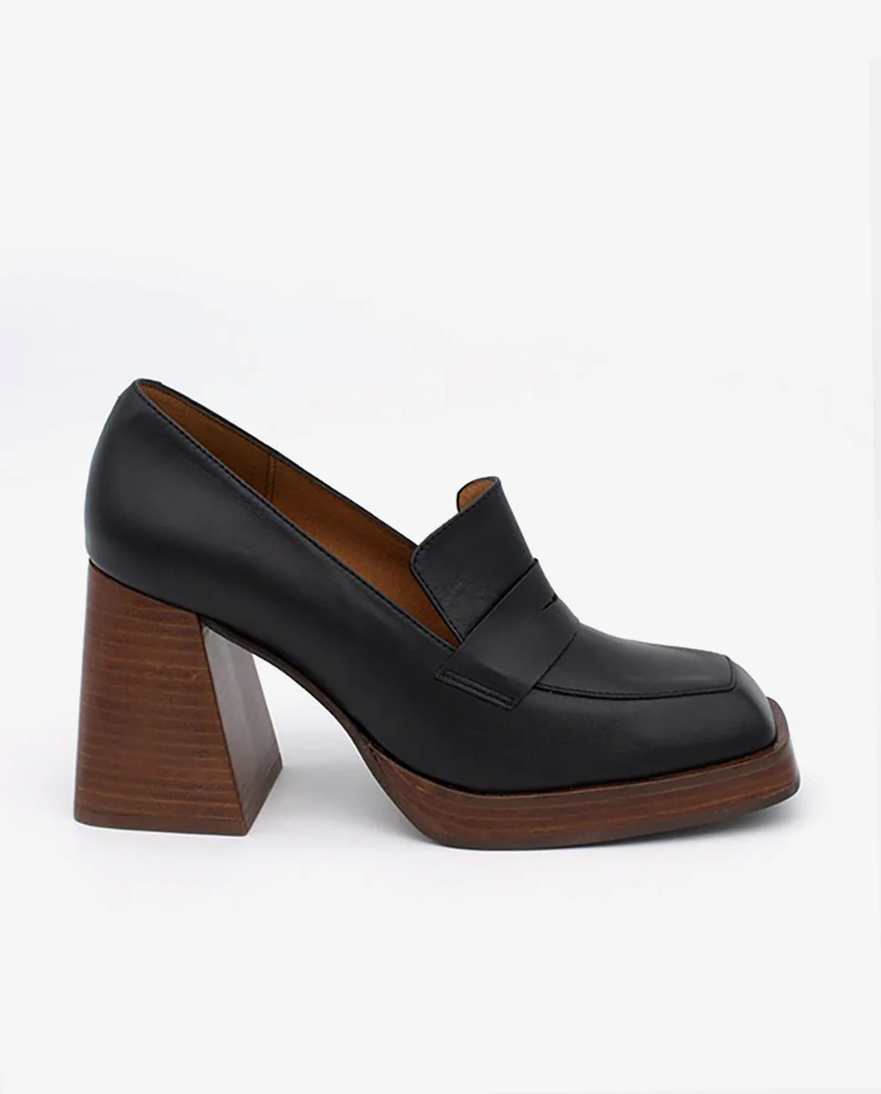 TULAR – Mocasín de piel con tacón alto, ancho y plataforma - Image 5