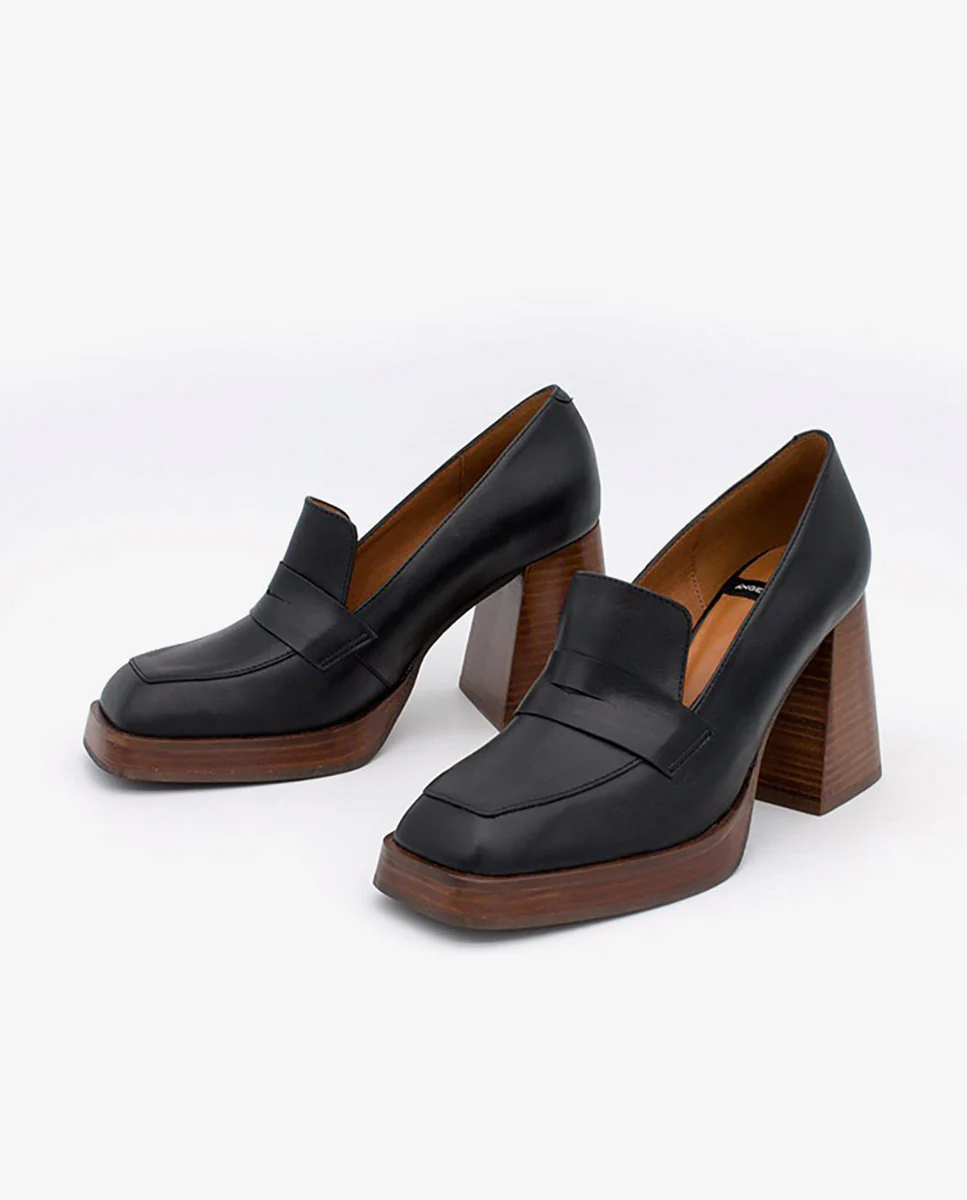 TULAR – Mocasín de piel con tacón alto, ancho y plataforma - Image 6