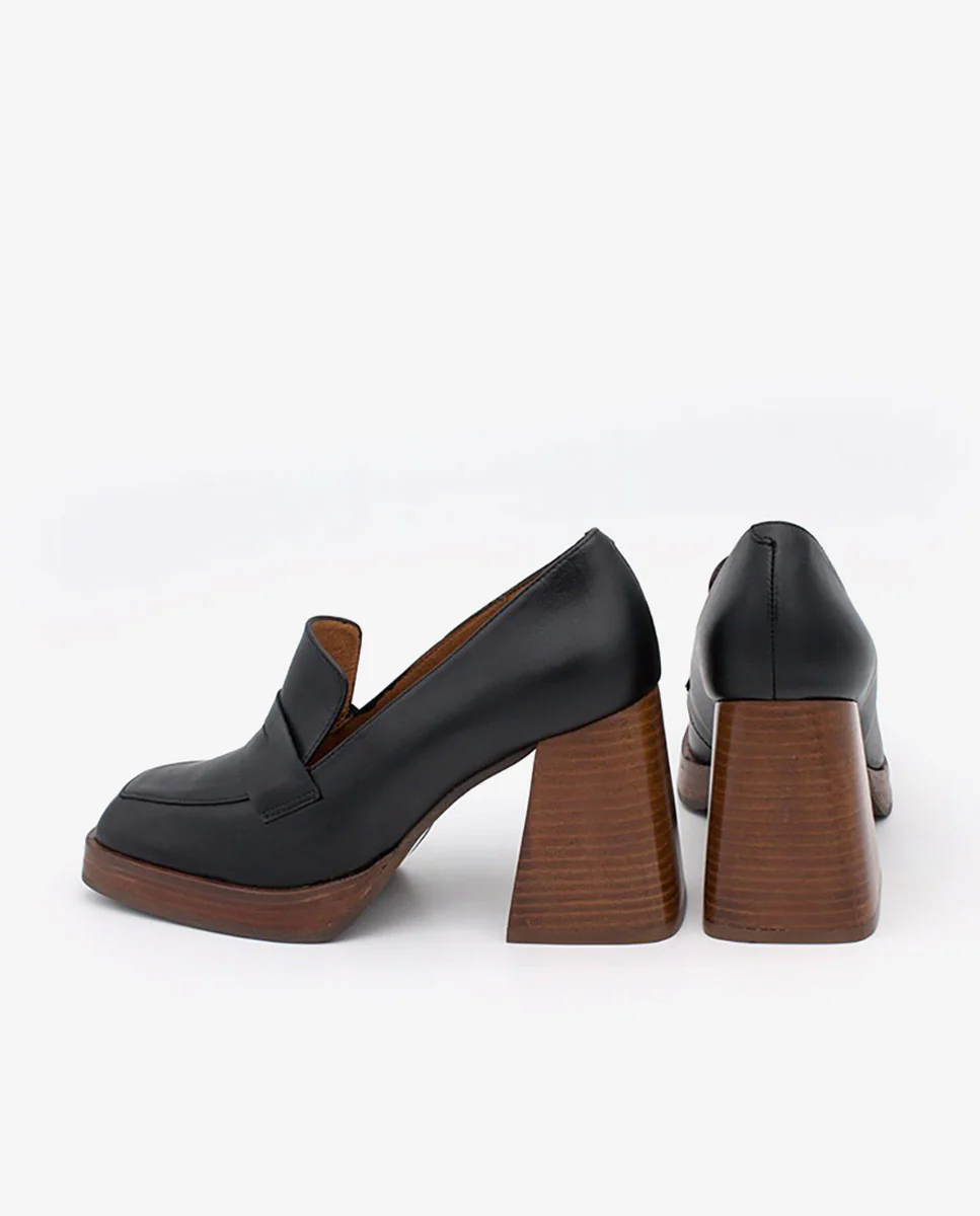 TULAR – Mocasín de piel con tacón alto, ancho y plataforma - Image 7