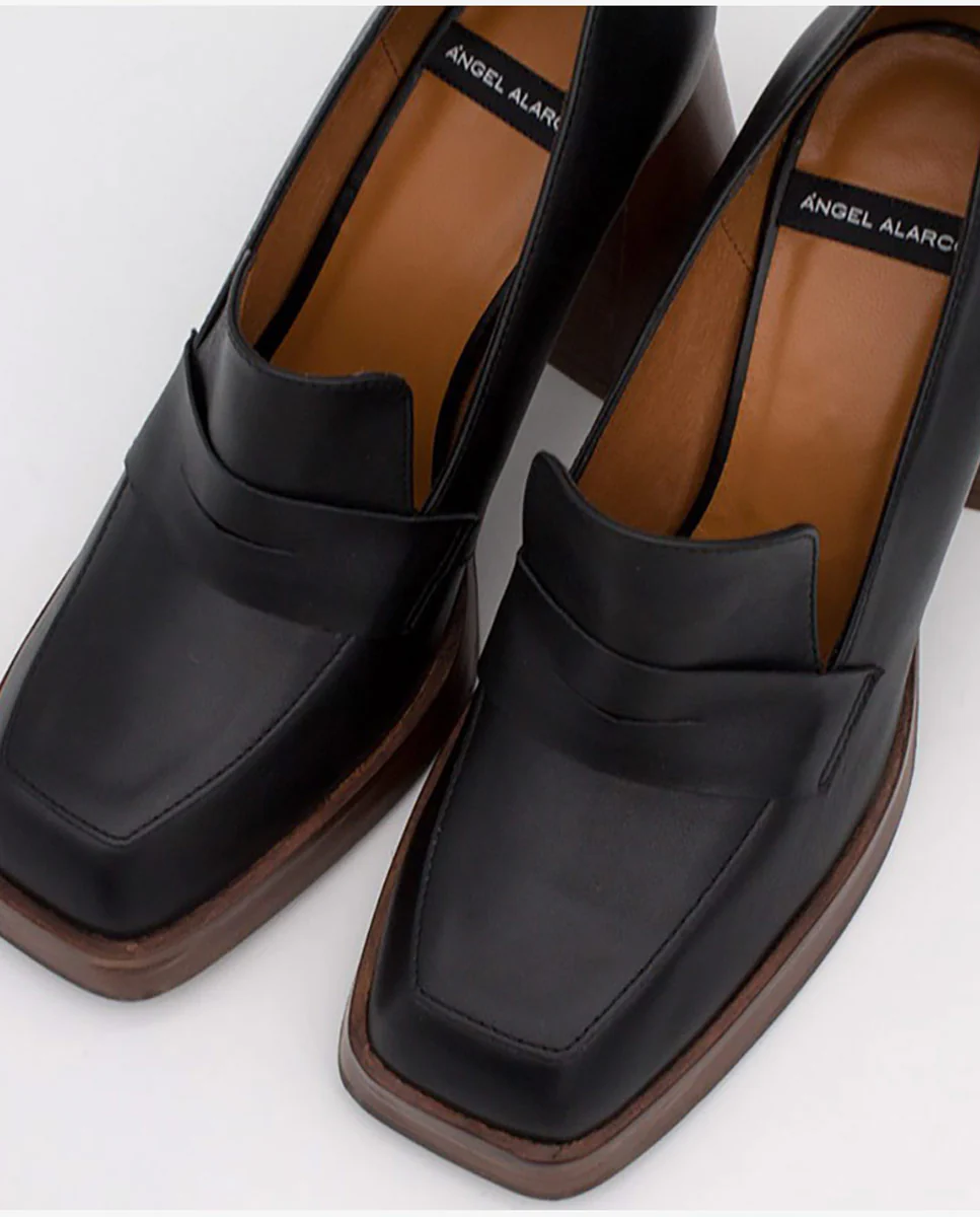 TULAR – Mocasín de piel con tacón alto, ancho y plataforma - Image 8