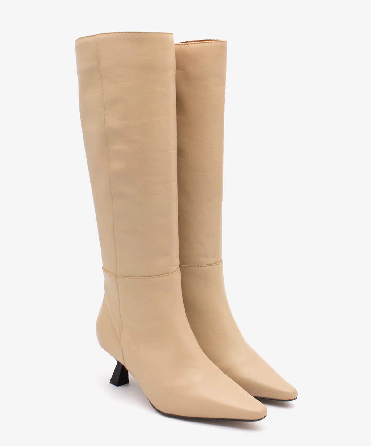 UMAY – Bota alta de piel con tacón bajo - Image 2