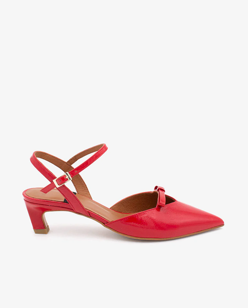 VERONIQUE – Zapatos de salón abiertos con tacón bajo de piel texturizada - Image 11