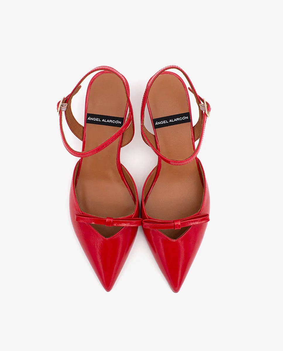 VERONIQUE – Zapatos de salón abiertos con tacón bajo de piel texturizada - Image 14