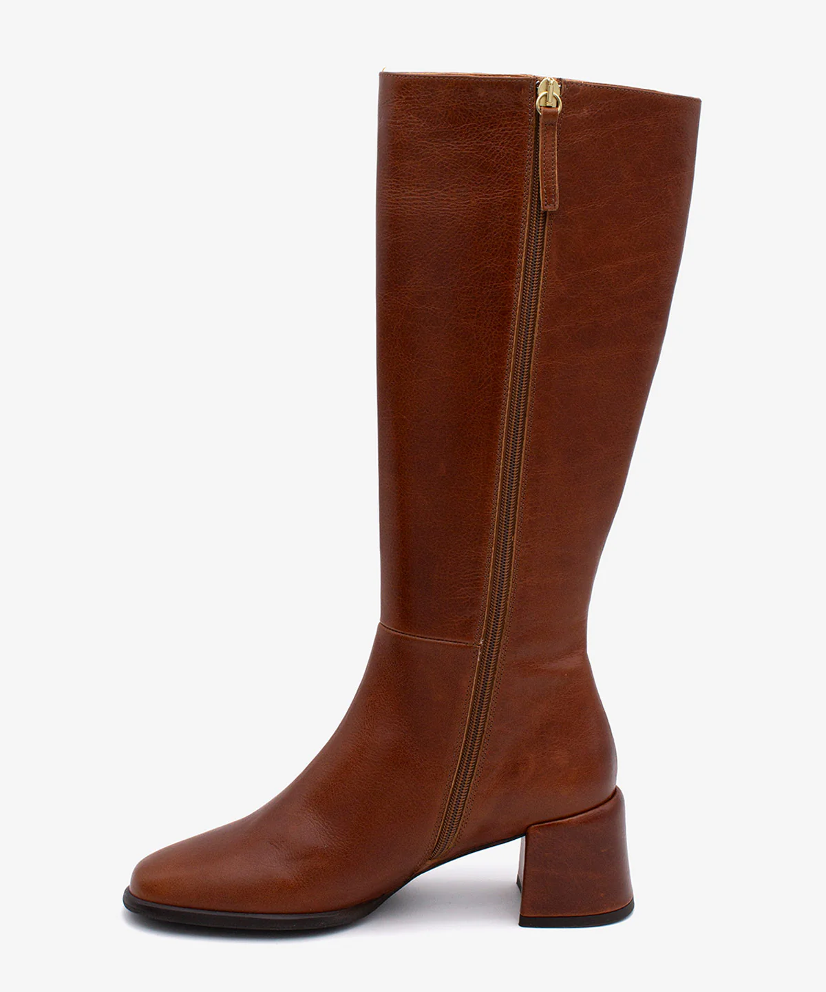 YTIA – Bota de caña alta con tacón bajo cómodo de piel natural - Image 4