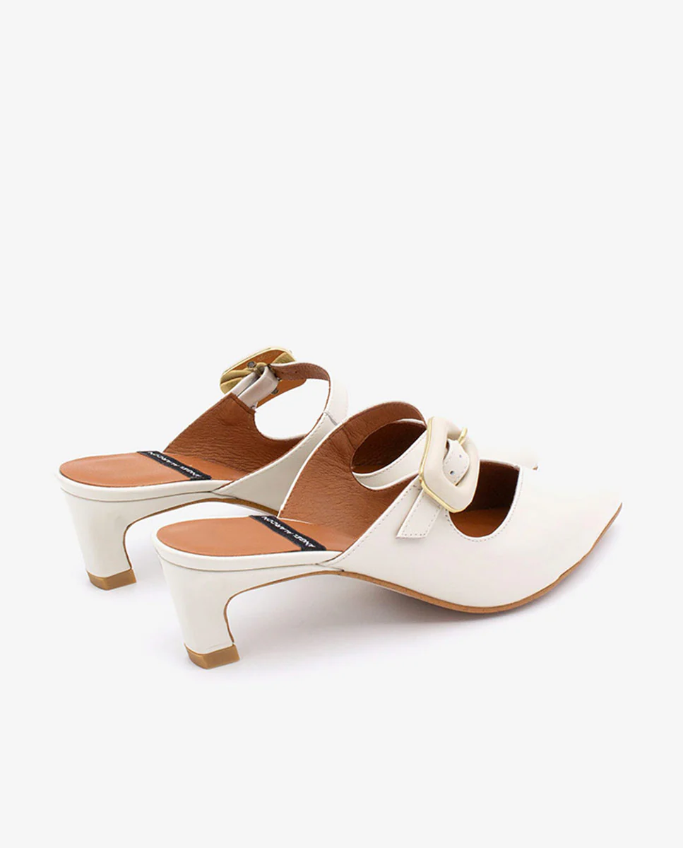 YVONNE - Mules merceditas con tacón bajo de piel brillante - Image 12