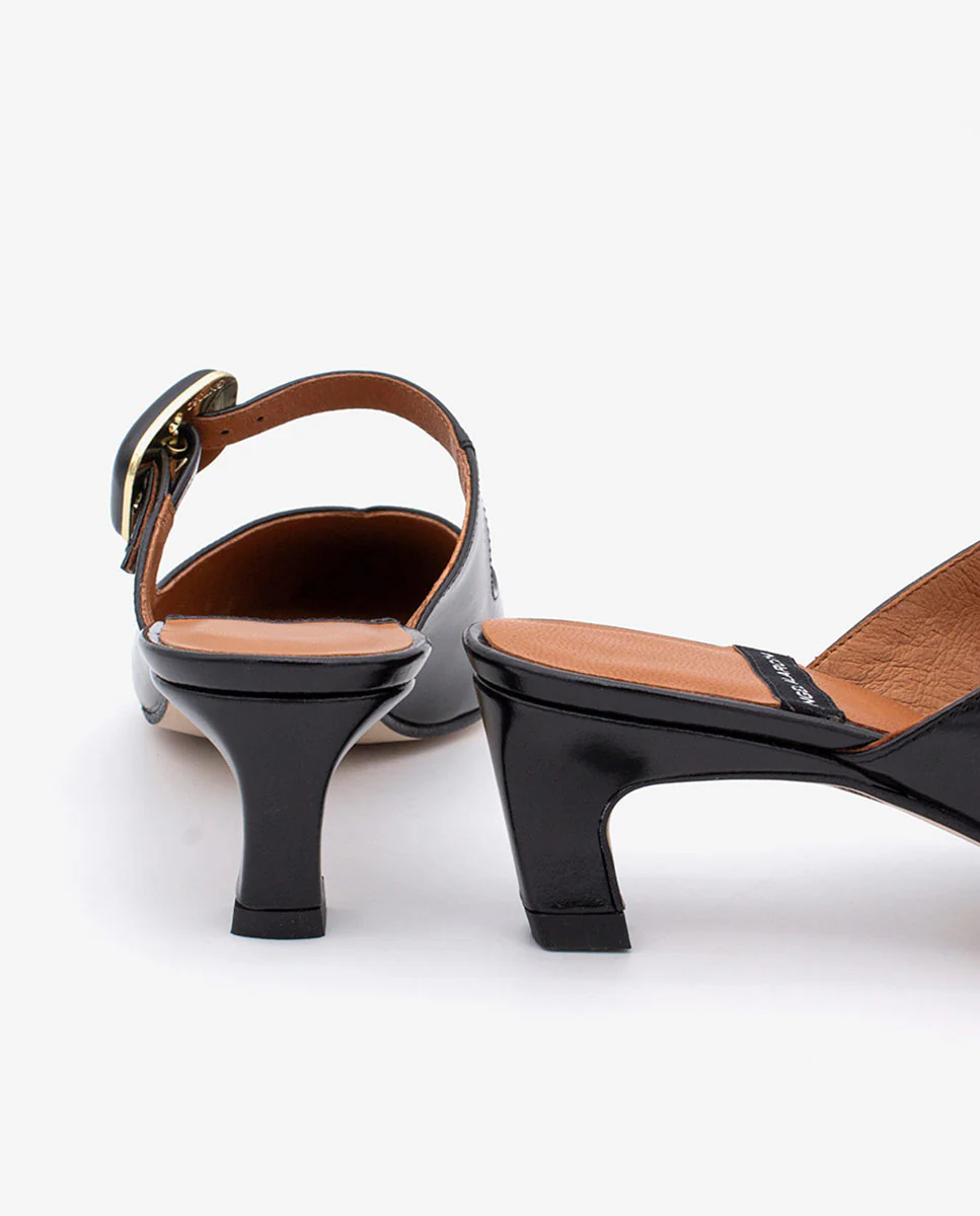 YVONNE - Mules merceditas con tacón bajo de piel brillante - Image 7