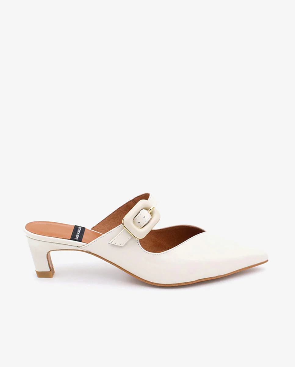YVONNE - Mules merceditas con tacón bajo de piel brillante - Image 9